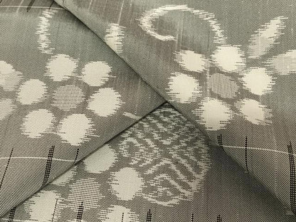 平和屋着物●上質な紬 横段花唐草文 正絹 逸品 AAAV7035zg