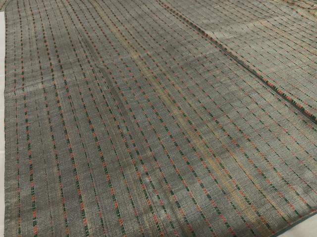 平和屋着物●上質な紬　絞り　縞　正絹　逸品　AAAV7037zg