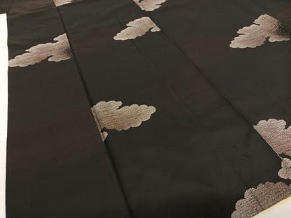 平和屋着物●本場大島紬　泥染め　9マルキ　雲重ね文　正絹　逸品　AAAV7061zg