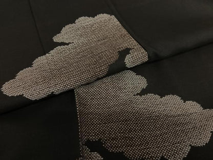 平和屋着物●本場大島紬　泥染め　9マルキ　雲重ね文　正絹　逸品　AAAV7061zg