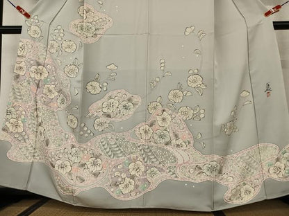 平和屋着物●英王室献上友禅作家　木下勝功　訪問着　辻が花　手描き　正絹　逸品　AAAV7069zg