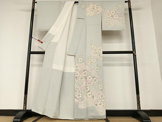 平和屋着物●英王室献上友禅作家　木下勝功　訪問着　辻が花　手描き　正絹　逸品　AAAV7069zg