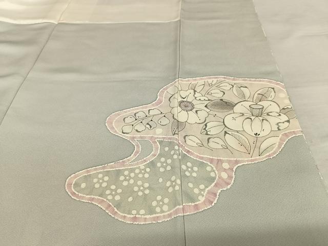平和屋着物●英王室献上友禅作家　木下勝功　訪問着　辻が花　手描き　正絹　逸品　AAAV7069zg
