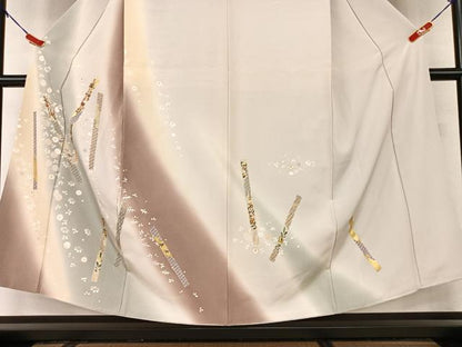 平和屋着物●訪問着 駒刺繍 短冊花文 暈し染め 金彩 正絹 逸品 AAAV7075zg