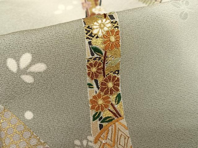 平和屋着物●訪問着 駒刺繍 短冊花文 暈し染め 金彩 正絹 逸品 AAAV7075zg