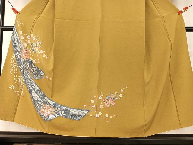平和屋着物●訪問着 短冊花文 金彩 正絹 逸品 AAAV7076zg