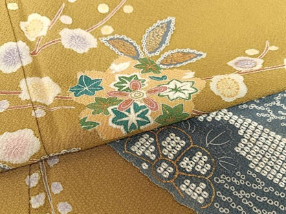 平和屋着物●訪問着 短冊花文 金彩 正絹 逸品 AAAV7076zg