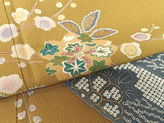 平和屋着物●訪問着 短冊花文 金彩 正絹 逸品 AAAV7076zg