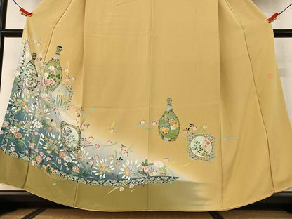 平和屋着物●訪問着 友禅 作家物 草花文 暈し染め 正絹 逸品 AAAV7077zg