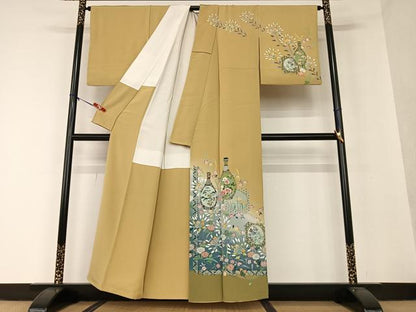 平和屋着物●訪問着 友禅 作家物 草花文 暈し染め 正絹 逸品 AAAV7077zg