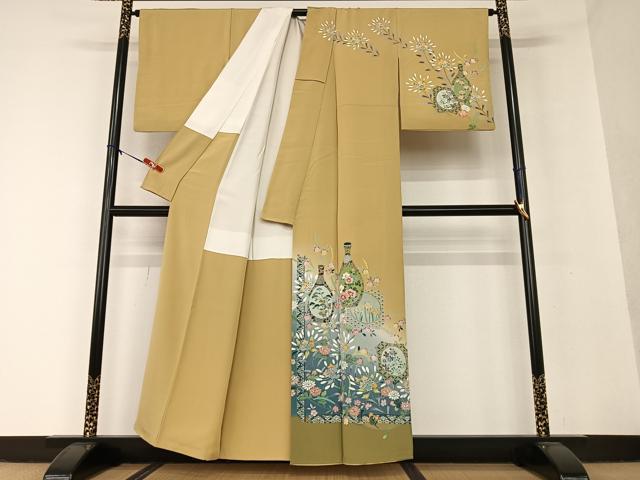 平和屋着物●訪問着 友禅 作家物 草花文 暈し染め 正絹 逸品 AAAV7077zg