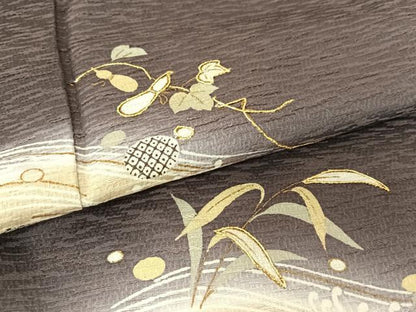 平和屋着物●訪問着　駒刺繍　立波文　瓢箪　暈し染め　金銀彩　正絹　逸品　AAAV7078zg