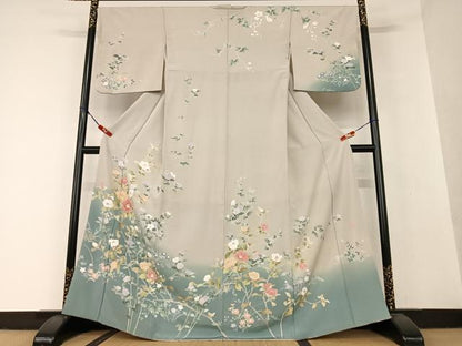 平和屋着物●訪問着 友禅 作家物 草花文 暈し染め 正絹 逸品 AAAV7079zg