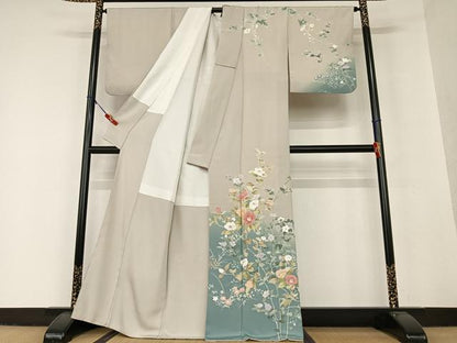 平和屋着物●訪問着 友禅 作家物 草花文 暈し染め 正絹 逸品 AAAV7079zg