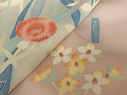 平和屋着物●本加賀友禅作家 押田正義 訪問着 草花文 暈し染め 正絹 逸品 AAAV7080zg