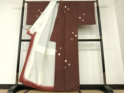 平和屋着物●上質な小紋　お召地　絞り　飛び柄　正絹　逸品　AAAV7082zg