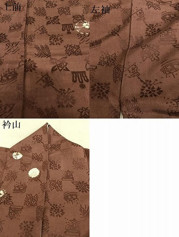 平和屋着物●上質な小紋　お召地　絞り　飛び柄　正絹　逸品　AAAV7082zg