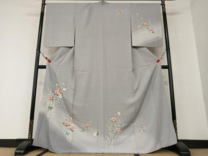 平和屋着物●訪問着 友禅 草花文 暈し染め 正絹 逸品 AAAV7086zg