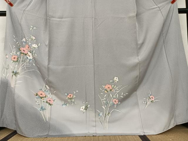 平和屋着物●訪問着 友禅 草花文 暈し染め 正絹 逸品 AAAV7086zg