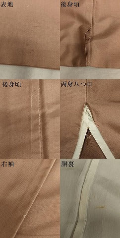 平和屋着物●上質な紬 色無地 ときがら茶色 正絹 逸品 AAAV7111zg