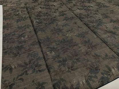 平和屋着物●本場大島紬　泥染め　9マルキ　草花文　正絹　逸品　AAAV7112zg