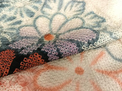 平和屋着物●名門　藤娘きぬたや・総絞り　振袖　舞花文　正絹　逸品　AAAV7116zg