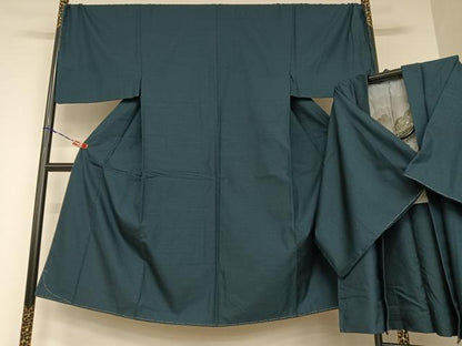平和屋着物●男性　紬　アンサンブル　亀甲文様　正絹　逸品　未使用　AAAV7127zg