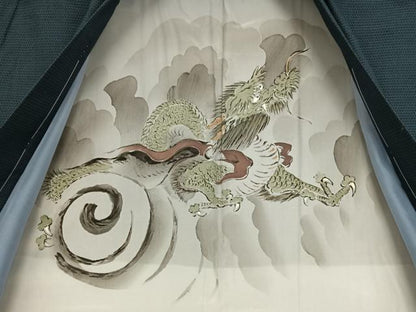 平和屋着物●男性　紬　アンサンブル　亀甲文様　正絹　逸品　未使用　AAAV7127zg