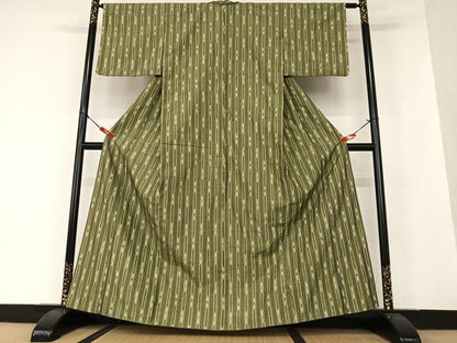 平和屋着物●上質な紬 間道 正絹 逸品 AAAV7137zg