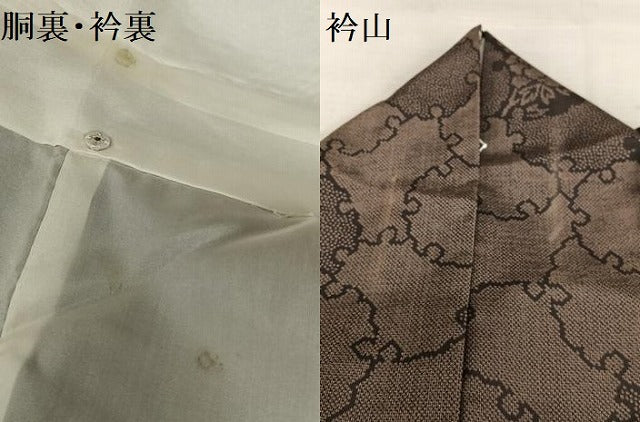 平和屋着物●上質な紬 雪輪重ね草花文 正絹 逸品 AAAV7139zg