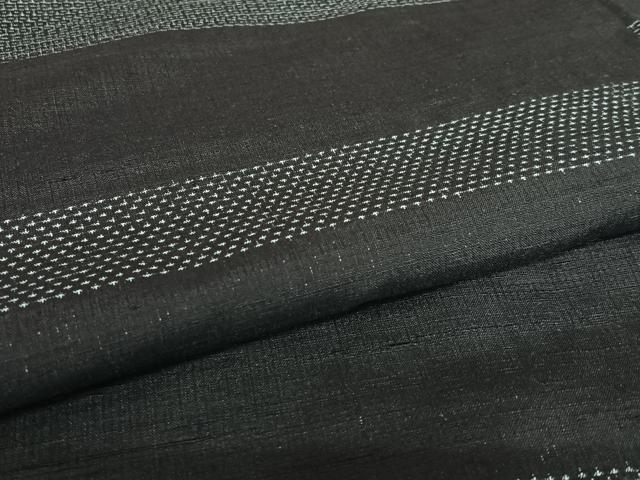 平和屋着物●上質な紬 100亀甲 横段文 正絹 逸品 AAAV7152zg