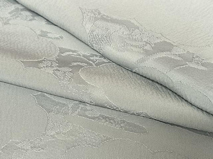 平和屋着物●上質な色無地 草花地紋 灰青色 正絹 逸品 AAAV7159zg