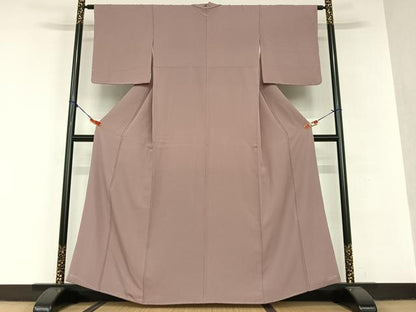 平和屋着物●上質な色無地 浅蘇芳色 正絹 逸品 未使用 AAAV7160zg