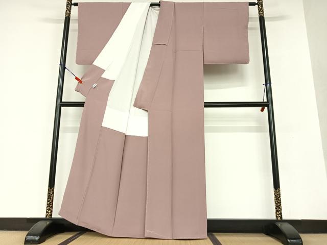 平和屋着物●上質な色無地 浅蘇芳色 正絹 逸品 未使用 AAAV7160zg