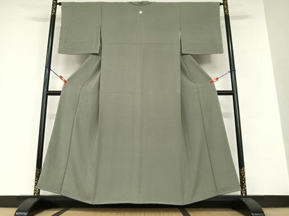 平和屋着物●上質な色無地 利休色 正絹 逸品 未使用 AAAV7162zg