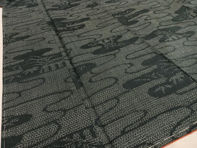 平和屋着物●結城紬 80亀甲 エ霞笹文 証紙付き 正絹 逸品 未使用 AAAV7164zg
