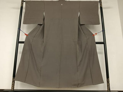 平和屋着物●上質な色無地 生壁色 正絹 逸品 AAAV7170zg