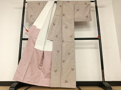 平和屋着物●本場大島紬 作家物 手描き 草花文 正絹 逸品 未使用 AAAV7174zg