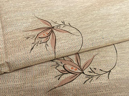 平和屋着物●本場大島紬 作家物 手描き 草花文 正絹 逸品 未使用 AAAV7174zg