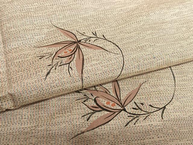 平和屋着物●本場大島紬 作家物 手描き 草花文 正絹 逸品 未使用 AAAV7174zg