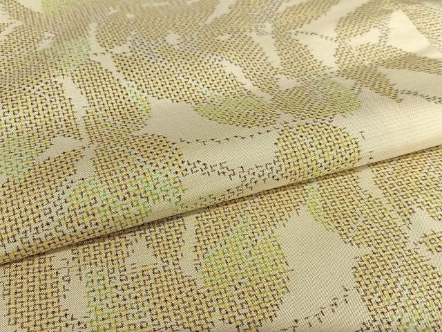 平和屋着物●上質な紬 枝葉文 正絹 逸品 AAAV7176zg