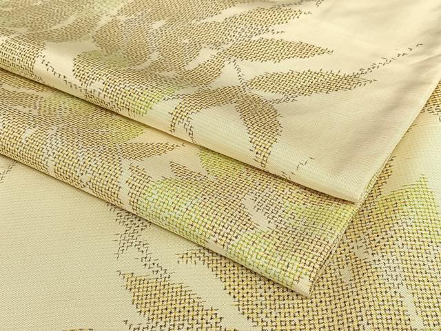 平和屋着物●上質な紬 枝葉文 正絹 逸品 AAAV7176zg
