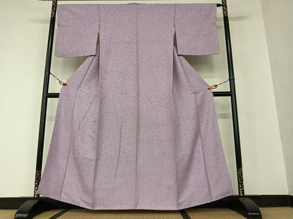 平和屋着物●髭紬 色無地 浅紫色 正絹 逸品 AAAV7179zg