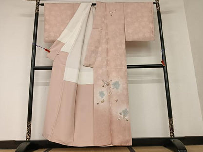 平和屋着物●訪問着　友禅　舞花吉祥文　正絹　逸品　AAAV7183zg