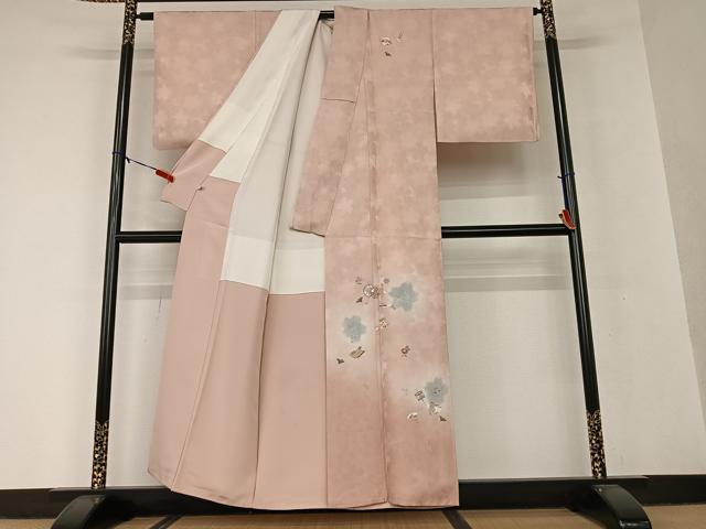 平和屋着物●訪問着　友禅　舞花吉祥文　正絹　逸品　AAAV7183zg