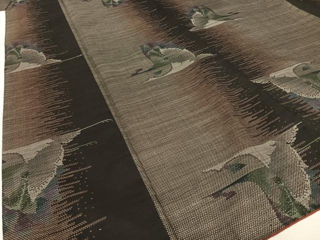 平和屋着物●本場大島紬 泥染め 9マルキ 飛鳥文 正絹 逸品 AAAV7193zg