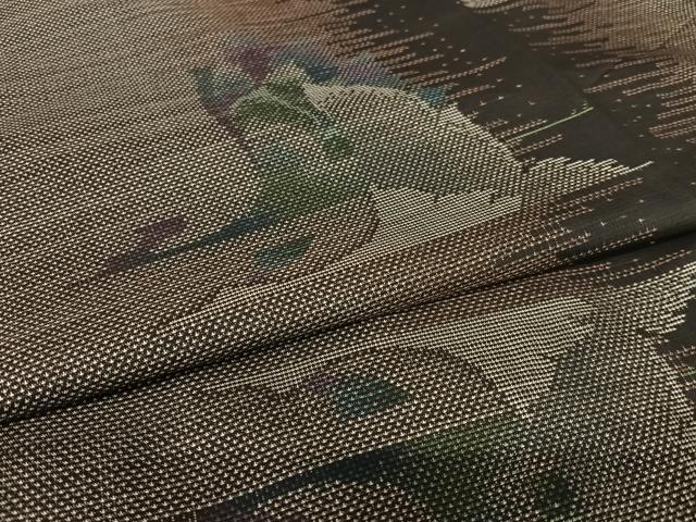 平和屋着物●本場大島紬 泥染め 9マルキ 飛鳥文 正絹 逸品 AAAV7193zg
