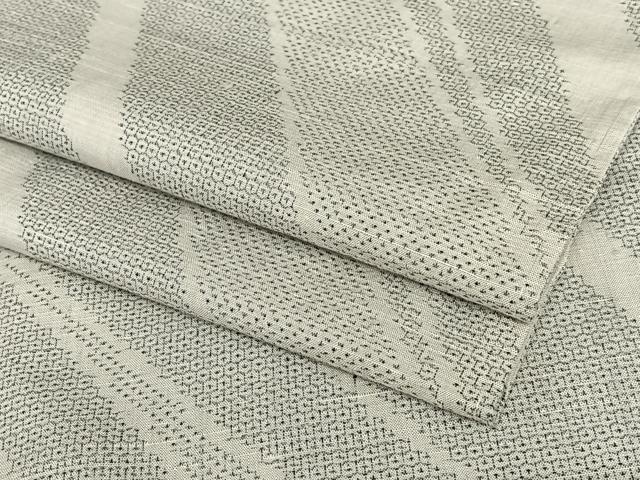 平和屋着物●結城紬　100亀甲　斜縞　正絹　逸品　AAAV7202zg