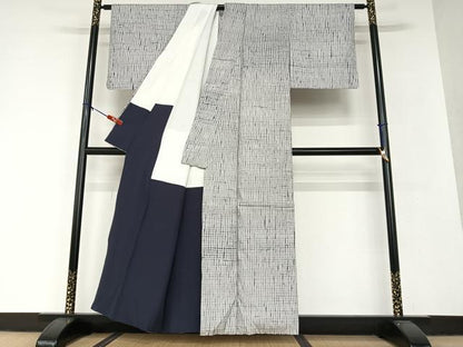 平和屋着物●本場大島紬 大島しぼり 縞 正絹 逸品 AAAV7217zg