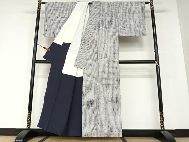 平和屋着物●本場大島紬 大島しぼり 縞 正絹 逸品 AAAV7217zg